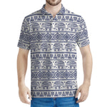 African Tribal Elephant Pattern Print Men's Polo Shirt