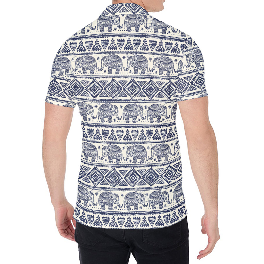 African Tribal Elephant Pattern Print Men's Shirt