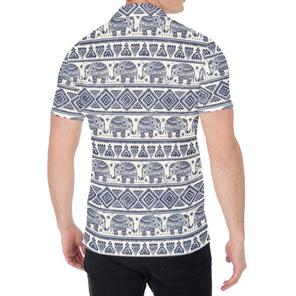 African Tribal Elephant Pattern Print Men's Shirt
