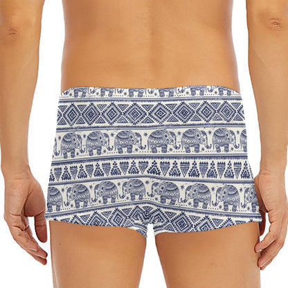 African Tribal Elephant Pattern Print Men's Short Boxer Briefs