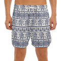 African Tribal Elephant Pattern Print Men's Split Running Shorts