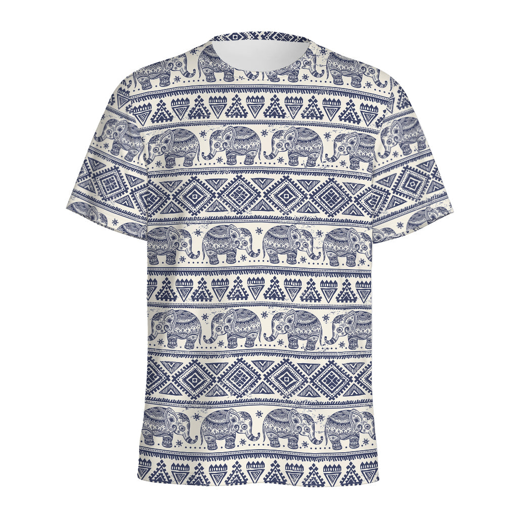 African Tribal Elephant Pattern Print Men's Sports T-Shirt