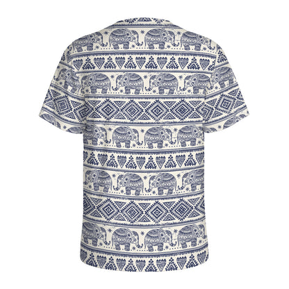 African Tribal Elephant Pattern Print Men's Sports T-Shirt