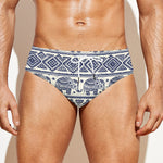 African Tribal Elephant Pattern Print Men's Swim Briefs