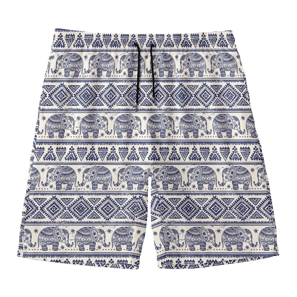 African Tribal Elephant Pattern Print Men's Swim Trunks