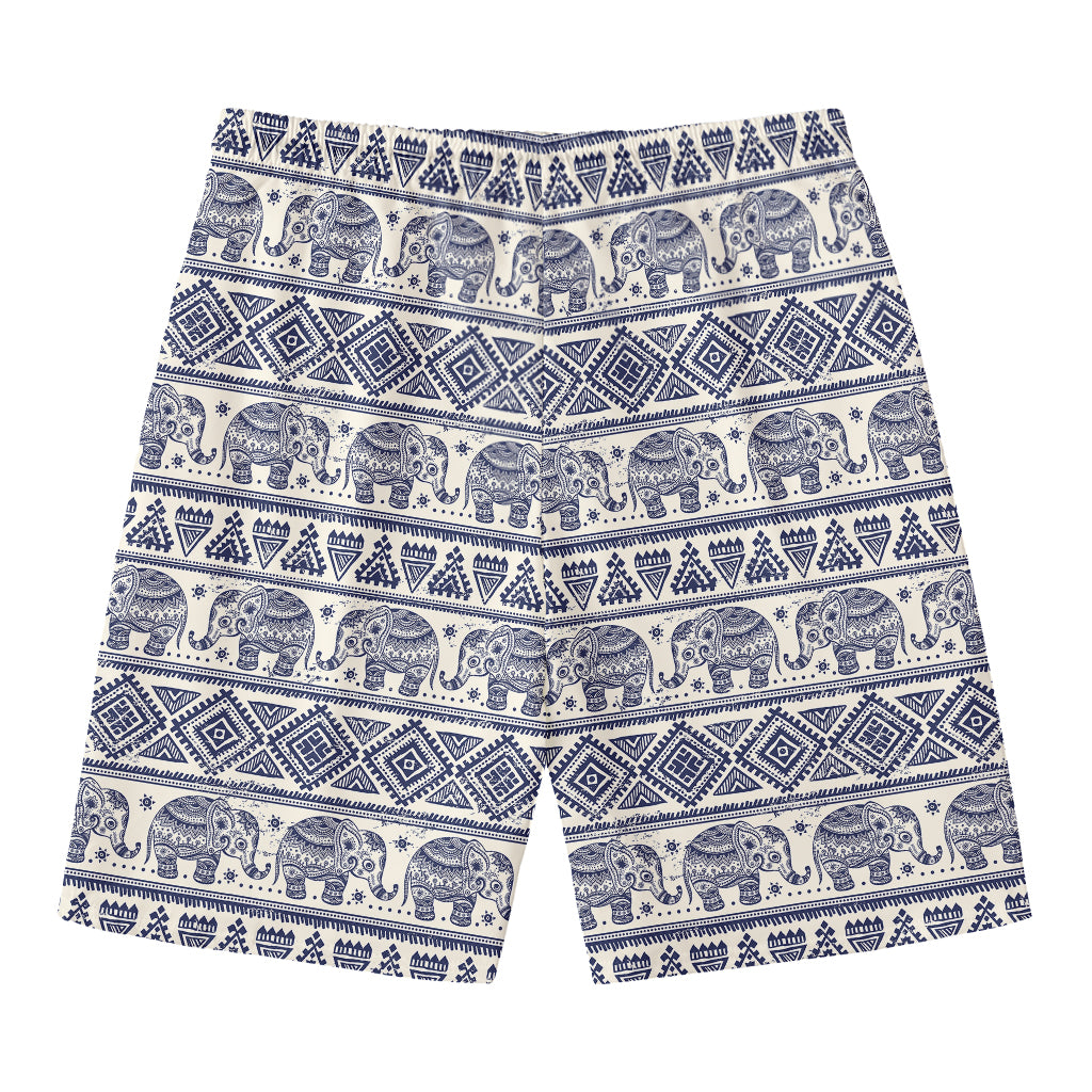 African Tribal Elephant Pattern Print Men's Swim Trunks