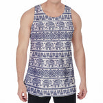 African Tribal Elephant Pattern Print Men's Velvet Tank Top
