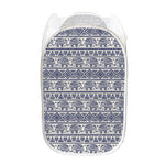 African Tribal Elephant Pattern Print Mesh Laundry Hamper