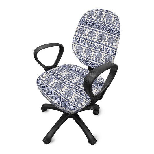 African Tribal Elephant Pattern Print Office Chair Cover