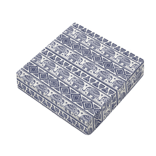 African Tribal Elephant Pattern Print Outdoor Seat Cushion Cover