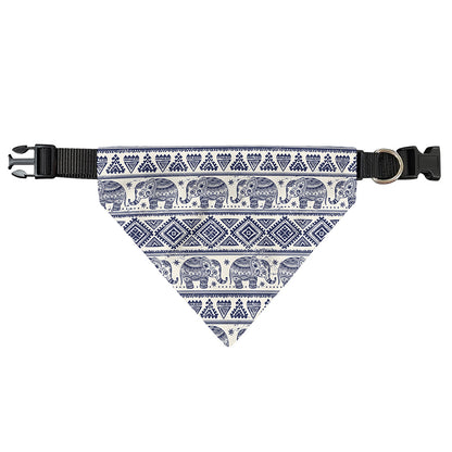 African Tribal Elephant Pattern Print Over The Collar Dog Bandana