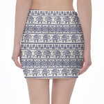 African Tribal Elephant Pattern Print Pencil Mini Skirt