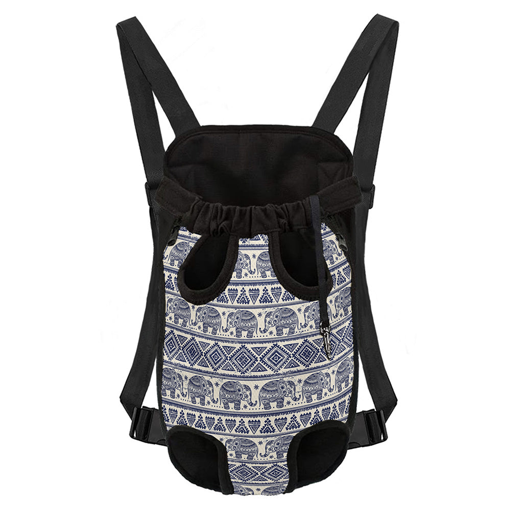 African Tribal Elephant Pattern Print Pet Carrier Backpack