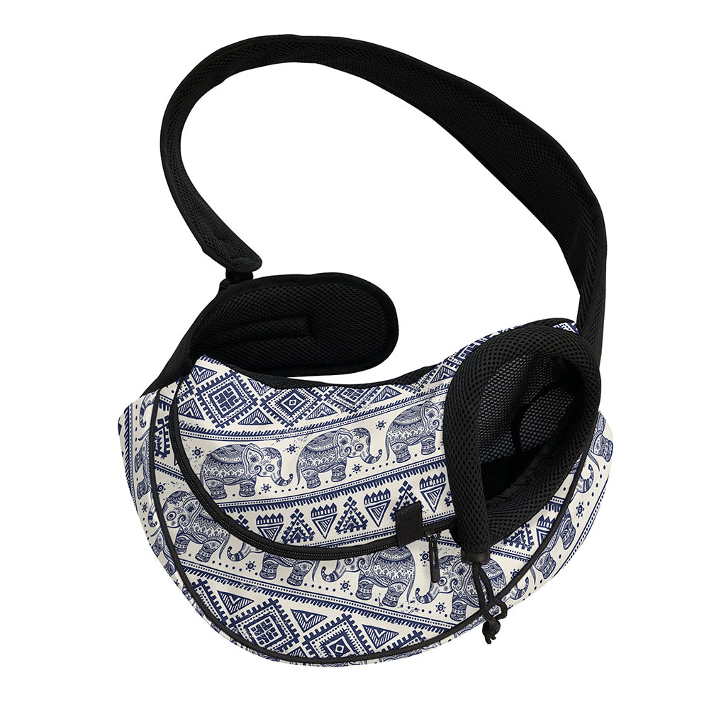 African Tribal Elephant Pattern Print Pet Sling Carrier