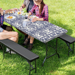 African Tribal Elephant Pattern Print Picnic Table Cover