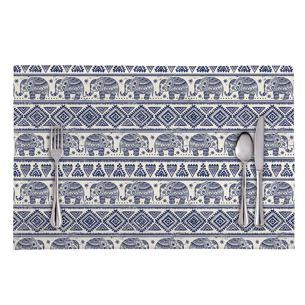 African Tribal Elephant Pattern Print Placemat