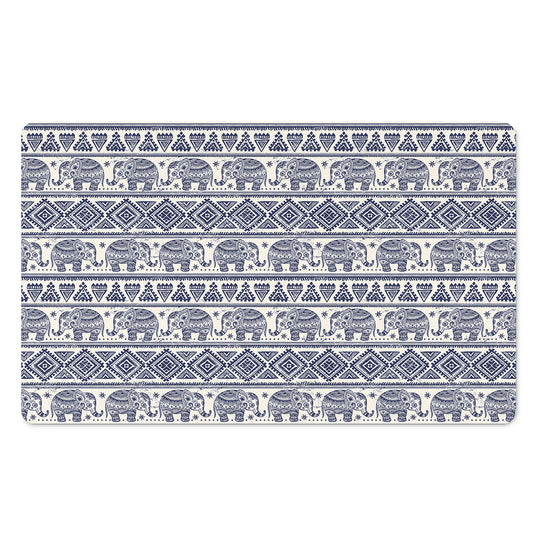 African Tribal Elephant Pattern Print Polyester Doormat