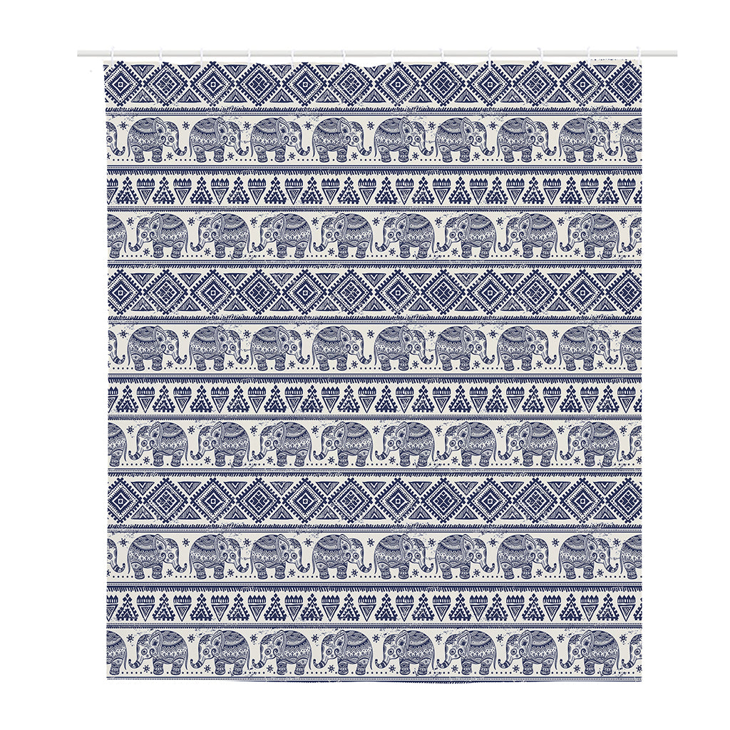 African Tribal Elephant Pattern Print Polyester Shower Curtain