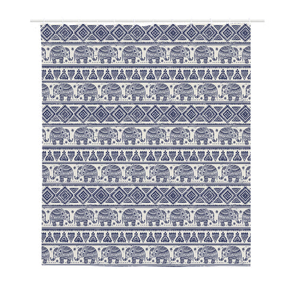 African Tribal Elephant Pattern Print Polyester Shower Curtain