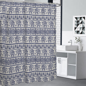 African Tribal Elephant Pattern Print Premium Shower Curtain