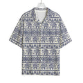African Tribal Elephant Pattern Print Rayon Hawaiian Shirt