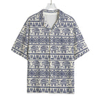 African Tribal Elephant Pattern Print Rayon Hawaiian Shirt