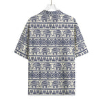 African Tribal Elephant Pattern Print Rayon Hawaiian Shirt