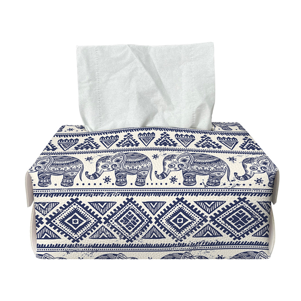African Tribal Elephant Pattern Print Rectangle Tissue Box Cover