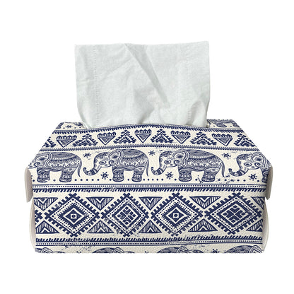 African Tribal Elephant Pattern Print Rectangle Tissue Box Cover