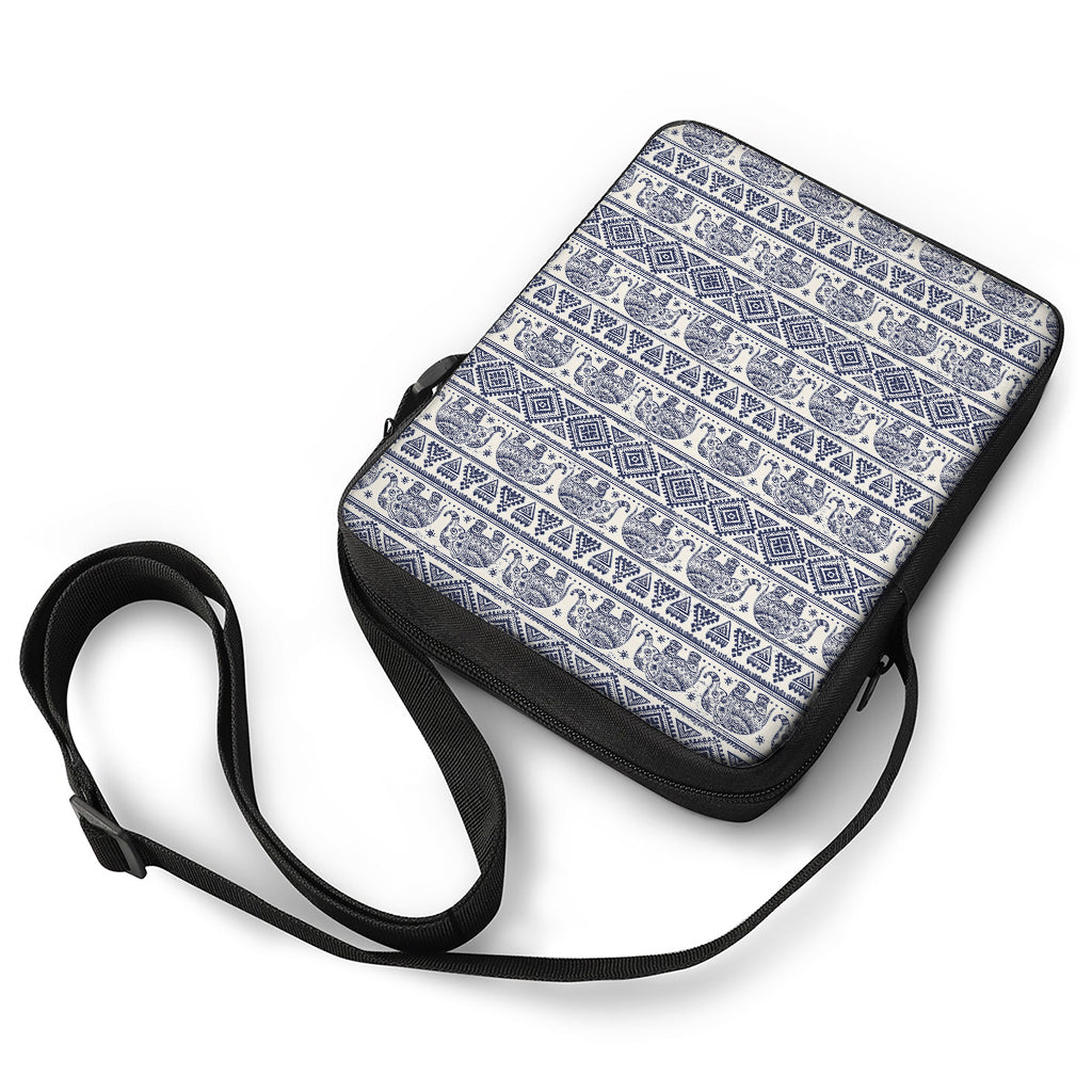 African Tribal Elephant Pattern Print Rectangular Crossbody Bag