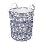 African Tribal Elephant Pattern Print Round Laundry Basket