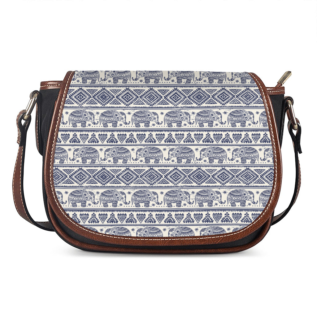 African Tribal Elephant Pattern Print Saddle Bag