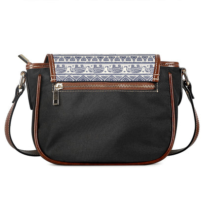 African Tribal Elephant Pattern Print Saddle Bag