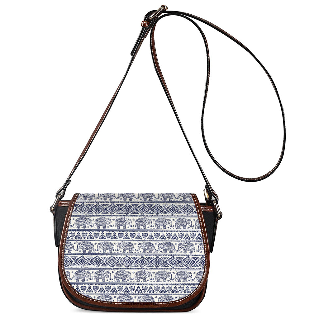 African Tribal Elephant Pattern Print Saddle Bag