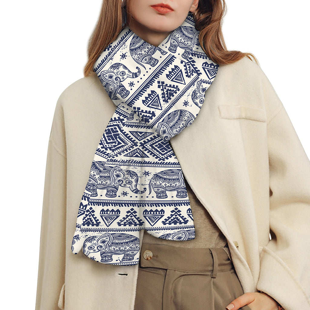African Tribal Elephant Pattern Print Scarf