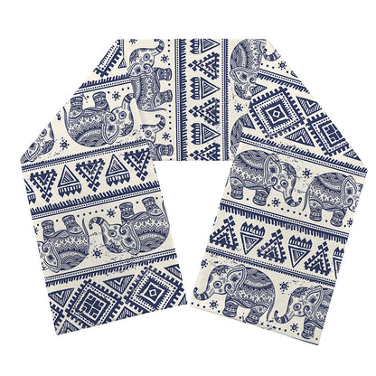 African Tribal Elephant Pattern Print Scarf