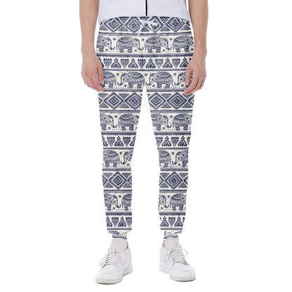 African Tribal Elephant Pattern Print Scuba Joggers