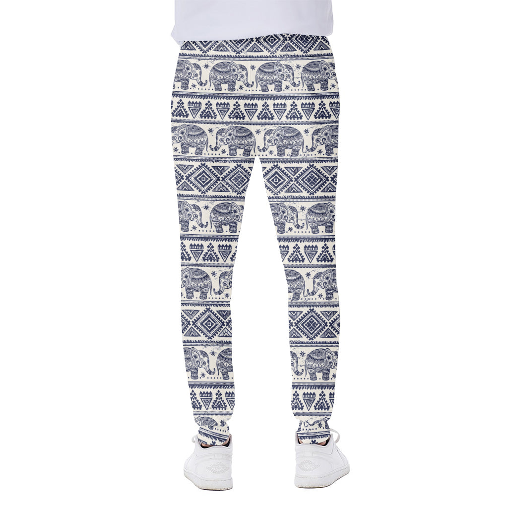 African Tribal Elephant Pattern Print Scuba Joggers