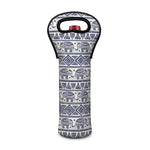 African Tribal Elephant Pattern Print Single Neoprene Wine Tote