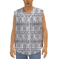 African Tribal Elephant Pattern Print Sleeveless Baseball Jersey