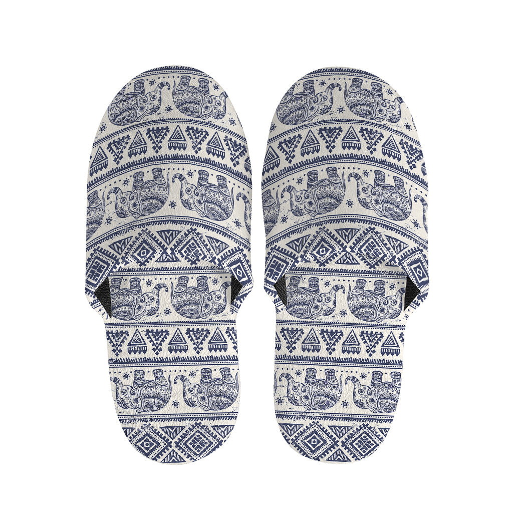 African Tribal Elephant Pattern Print Slippers