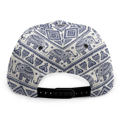 African Tribal Elephant Pattern Print Snapback Cap