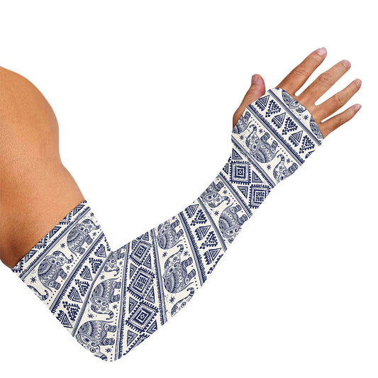 African Tribal Elephant Pattern Print Sun Protection Arm Sleeves