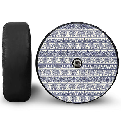 African Tribal Elephant Pattern Print Tire Cover With Camera Hole