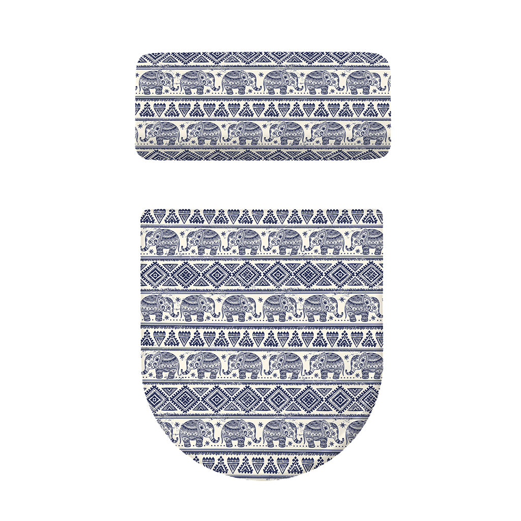 African Tribal Elephant Pattern Print Toilet Lid And Tank Cover Set
