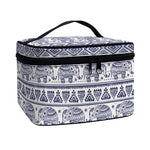 African Tribal Elephant Pattern Print Travel Makeup Bag