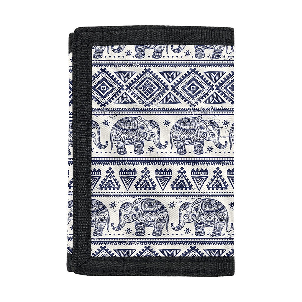 African Tribal Elephant Pattern Print Trifold Wallet