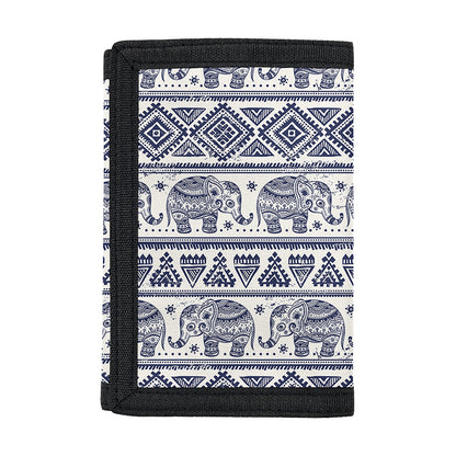 African Tribal Elephant Pattern Print Trifold Wallet