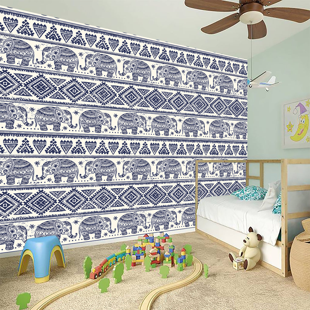 African Tribal Elephant Pattern Print Wall Sticker