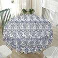 African Tribal Elephant Pattern Print Waterproof Round Tablecloth